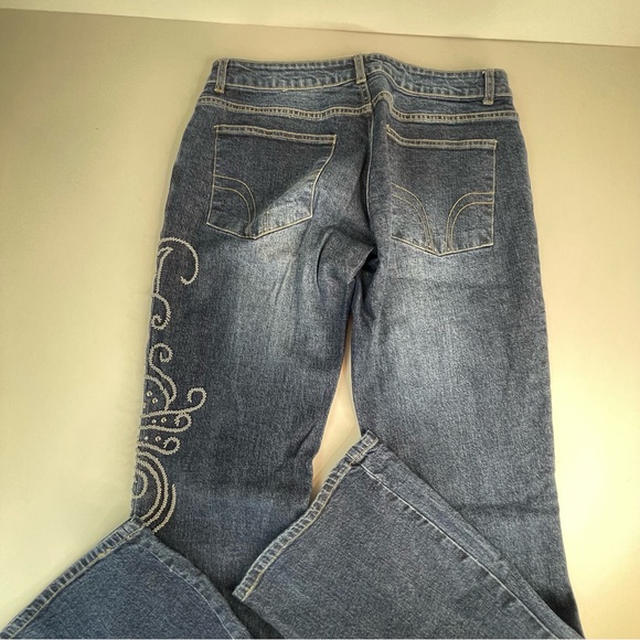 Havenbleu boot cut jeans with silver tone studded leg design - Picture 8 of 17